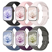 abordables Bracelets Apple Watch-6 Trousses Bracelet Sport Compatible avec Bracelet Apple Watch 38mm 40mm 41mm 42mm 44mm 45mm 49mm Mignon Silicone Bracelet de remplacement pour iwatch Ultra 2 Série 9 8 7 SE 6 5 4 3 2 1