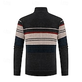 preiswerte Herren Strickjacke-Herren Strickjacke Kurzer Pullover Reißverschluss-Pullover Strickpullover Gerippt Stricken Normale Oberteile Patchwork Tasche Farbblock Stehkragen Mode Klassisch Urlaub Alltagskleidung Bekleidung