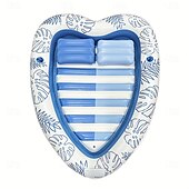 cheap Kiddie Pools-1pc Heart-Shaped Inflatable Pool Lounger with Cushion &amp; Cup Holder - Durable PVC Waterproof Floating Bed for Summer Beach &amp; Pool Parties Hydroponic Systems and Water Entertainment Relaxation