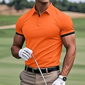 economico Polo classica da uomo-Per uomo Polo Maglia da golf Casuale Sportivo Classico Manica Corta Essenziale Tinta unica Semplice Bottoni Davanti Estate Primavera Tutte le stagioni Vestibilità regolare Vinaccia Bianco Nero Blu