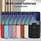 cheap Samsung Cases-Phone Case For Samsung Galaxy Z Flip 7 Z Flip 6 Z Flip 5 Z Flip 4 Z Flip 3 Back Cover with Wrist Strap Shockproof Retro TPU PU Leather