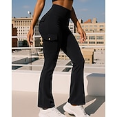 economico Pantaloni da Corsa &amp; Collant-Per donna Pantaloni Cargo leggings svasati Tasche Vita Alta Pantaloni Athleisure Palestra Allenamento Autunno Asciugatura Rapida Traspirante Controllo addominale Allenamento in Palestra All&#039;aperto