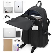 levne Vysokoškolské batohy-Pánský školní batoh s velkou kapacitou a šedým vzhledem, odolná voděodolná nylonová cestovní taška a taška na notebook pro studium, práci a venkovní použití.