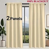 baratos Cobertura de Sofa-Cortinas cortinas 2 peças cortinas blackout bege decoração moderna para sala de estar e quarto, design elegante com ilhós