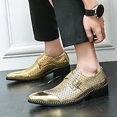 economico Formale-Scarpe da uomo con fibbia in oro metallizzato e cinturino alla caviglia – scarpe eleganti da festa con dettagli borchiati per eventi alla moda