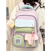 お買い得  子供とティーンのバックパック-かわいい十代の女の子用スクールバックパック、装飾チャーム付き - 新学期や普段使いに最適な軽量パステルカラーのブックバッグ