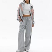 رخيصةأون بدلات رياضية-نسائي بدلة رياضية بنطلونات بنطلون رياضي رباط جيب ألوان متناوبة أطقم ملابس رياضية الربيع أسود أحمر الصالة الرياضية تدريب ركض خصر عالي ضد الهواء خفة الوزن رطوبة فتل كم طويل رياضة ألبسة رياضية مرن نسبياً