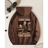 billiga Pojkens 3D Sporter &amp; Spel-Pojkars avslappnad långärmad huvtröja med tung tung tung sahur-tryck vår höst mode streetwear barn 4-12 år huva utomhus daglig normal passform