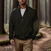 baratos Jaquetas Casuais-Homens jaqueta leve Jaqueta Carga Jaqueta casual Férias Diário Bolsos Primavera Outono Bloco de cor Moda Clássico Colarinho Chinês Padrão Preto Azul Marinha cáqui Casaco