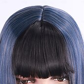 economico Parrucche da festa-parrucca lunga castana e bionda per donna – frangia piena, ricci grandi e ondulati, parrucca sintetica alla moda, perfetta per look alla moda e stile quotidiano
