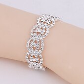 economico Braccialetti-Classico braccialetto benedetto ed elegante con strass, gioiello in argento per regalo di nozze, festa, fidanzamento, festival