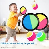 economico Articoli per la casa-Set di gioco con palla appiccicosa con pagaia a ventosa, giocattolo colorato in plastica da lanciare e catturare per il divertimento in famiglia, attrezzatura sportiva interattiva all&#039;aperto per