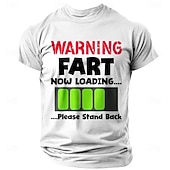 お買い得  メンズおもしろTシャツ-メンズ面白いグラフィックTシャツ &#039;警告 おならが今ロード中... 側に立ってください&#039; 短袖ユーモアTシャツ