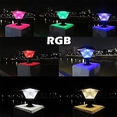 economico Applique per esterni-Lampada solare da esterno a LED con telecomando, temporizzata, con pilastro luminoso, IP65, lampada solare da giardino a LED, dimmerabile, RGB, luce calda, luce bianca, luce neutra, lanterna solare,