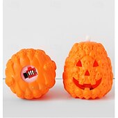 cheap Halloween Indoor-1 Pc Halloween Skeleton Pumpkin LED Electronic Candlelight Indoor and Outdoor Party Atmosphere Nightlight Colorful Dimming