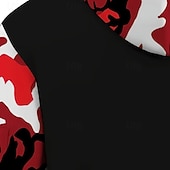 billiga bashuvtröjor för män-Men's Hoodie Quarter Zip Hoodie Red Blue Green Gray Hooded Camouflage Patchwork Drawstring Sports &amp; Outdoor Daily Holiday Polyester Streetwear Basic Casual Winter Autumn / Fall Clothing Apparel