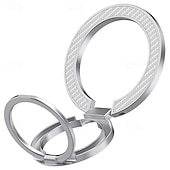 billiga Telefonhållare-Moderiktigt kolfibermönster dubbelsidigt magnetiskt telefonhållarfäste för Magsafe mobiltelefongrepp mobilstöd stativ grepp tok