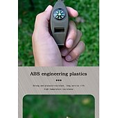 cheap Camping Equipment-4-in-1 Outdoor Survival Tool Compass Magnifying Glass Thermometer &amp; Emergency Whistle - Durable ABS Material
