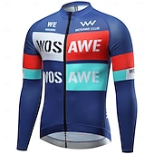 cheap Men&#039;s Jerseys-WOSAWE Spring Summer Men&#039;s Cycling Long Sleeve Quick Dry Breathable Printed Top Road Cycling Jersey Jacket BD270