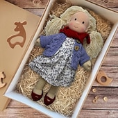 abordables Poupées-Poupée Waldorf faite à la main, bébé fille avec ensembles de vêtements - poupée en peluche douce de 11,8 pouces pour les tout-petits, cadeau de Noël idéal pour les enfants