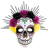 baratos Máscaras-Crânio de açúcar Dia das Bruxas Máscara Assustador Cara Completa Adulto Mulheres Dia Das Bruxas Carnaval Dia dos Mortos Espetáculo Festa Fantasias fáceis de Halloween Vestir-se