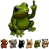 cheap Statues-Funny Middle Finger Animal Resin Statue 8*6*6cm, Novelty Garden Figurine for Desk, Tabletop, Yard or Shelf Decoration