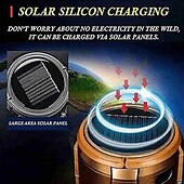 economico Ventilatori-Luce solare da campeggio con ventilatore, portatile ed estensibile, luce di emergenza, illuminazione esterna, telefono cellulare, luce a LED ricaricabile per tenda