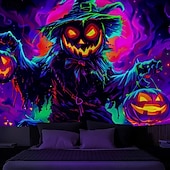 halpa halloween seinävaatteita-Halloweeni mustavalo Gobeliini pelottava traktaatti UV-herkkä hohtava pimeässä metsä outo vuori sumuinen hautausmaa aave riippuva Gobeliini seinätaide fresko olohuoneeseen makuuhuoneeseen