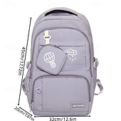 abordables Sacs à dos de Collège-Sac à dos d&#039;école noir pour adolescent avec motif patch et pochette – sac à dos élégant pour les collégiens et les lycéens, prêt pour la rentrée