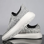cheap Slip-On Casual Shoes-Men's Slip-On Knit Walking Sneakers – Lightweight Breathable Casual Shoes for Travel, Gym &amp; Daily Wear