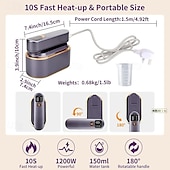 cheap Household Appliances-Handheld Hanging Ironing Machine Folding Three-speed Digital Display Steam Ironing Machine for Household Small Portable Travel Iron