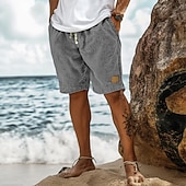 Χαμηλού Κόστους Αργία-Ανδρικά Σορτσάκια Καλοκαιρινό σορτς Σορτς παραλίας Τσέπη Ελαστική μέση Κορδόνι Σκέτο Άνεση Αναπνέει σύντομο Διακοπές Αργίες Παραλία Χαβανέζα Μπόχο Μαύρο Ανθισμένο Ροζ