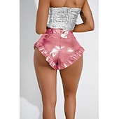 preiswerte Unterteile-Retro Vintage 1980er Glänzend Metallisch Shorts Hotpants Disco Einfarbig Kostüm Damen Karnevalskostüm Karneval Club Pride Parade Pride-Monat Erwachsene Shorts