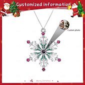 halpa joulu-henkilökohtainen jouluvalokuva lumihiutaleprojektiokoriste mukautettu kuva muistolahjariipus joulukuusi roikkuukoriste, joululahja hänelle/hänelle/perheelle