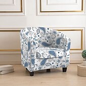 economico COPERTURA PRODURA E COPERCHIO SENZA ARGINE-Copripoltrona club, copripoltrona con stampa geometrica a righe e piante, copridivani in poliestere