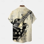  Per uomo Maestri del Consiglio Chitarra Strumento musicale Camicia Camicia Estiva Camicia con Bottoni Manica Corta Vintage Retrò All'aperto Vacanza Abbigliamento Quotidiano Estate Primavera Collo