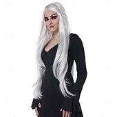 Long White Wig for Women, 28 Inches – Ideal for Halloween, Cosplay, Costume Party, and Fantasy Looks3