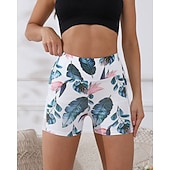 economico Shorts e motociclisti da yoga-Per donna Shorts da yoga Shorts da allenamento con tasche Controllo addominale Vita Alta Palestra Atletico Pilates Pantaloni Stampa Bianco Gli sport Abbigliamento sportivo Vestibilità aderente