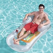 cheap Outdoor Activity-Floating Bed Inflatable Pool Float Summer Outdoor Inflatable Beach Swimming Pool Float Water LoungerPortable Inflatable ReclinerComfortable Floating Bed &amp; Floating Chair Pool Raft for Adult