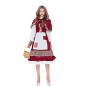 tanie Kostiumy damskie-Bajka Czerwony Kapturek Sukienka płaszcz z kapturem Postacie z bajek Cosplay Kostiumy z filmów for Damskie Dla dziewczynek Dla dzieci Dla dorosłych Halloween Karnawał Światowy Dzień Książki Spektakl