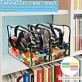 levne Úložiště a organizování-Balení 6 průhledných PVC úložných tašek na zip, opakovaně použitelné velkokapacitní organizéry pro domácí úložné prostory, cestování, pláž a balení zavazadel