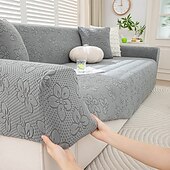 baratos Cobertura de Sofa-Capas de sofá de chenille para sala de estar, capa elástica de sofá com tudo incluído, jacquard grosso, capas de sofá de canto em forma de L, 1/2/3/4 lugares