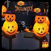 cheap Halloween Lights-Solar Power Halloween Pumpkin Garden Lamp Ghost Lights For Garden Yard All Saints&#039; Day Gravestone Garden Lawn Yard Patio Decorative Pathway Lights 1X 2X