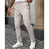 abordables Delgado-Hombre pantalones de traje Pantalones Chinos Bolsillo Botones Plano Comodidad Formal Fiesta Trabajo Moda Estilo clásico Negro Blanco Microelástico