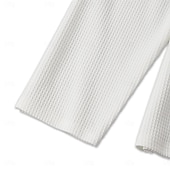 preiswerte Klassisches Poloshirt für Herren-Herren Waffel-Poloshirts Poloshirts Formell Geschäft Gerippter Polokragen Langarm Mode Einfarbig Tasche Knöpfe Frühling &amp; Herbst Weiß Blau Grau Waffel-Poloshirts