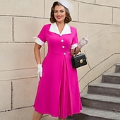 levne Šaty-Retro 50. léta Rockabilly Polední Šaty na šaty Flare šaty Větší velikosti A-Linie Maškarní kostým Dámské Dovolená Maturita Párty a večer Dospělí Šaty Jaro léto