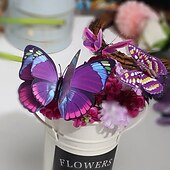 Недорогие Садовый декор-10 шт. большой бабочка садовый двор кашпо красочные водонепроницаемые 3d бабочка колышки decoracion наружный декор для вечеринки сад украшения