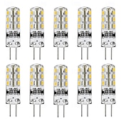 preiswerte LED Doppelsteckerlichter-G4 Bi-Pin-Sockel-LED-Glühbirnen DC 12 V 2 W 24 SMD 3014 LED 10 W Halogenlampe entspricht Silikonlicht weiß/warmweiß/rot/grün/blau 10 Stück