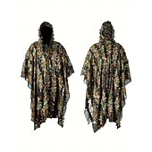 economico Attrezzatura da Campeggio-Mantello mimetico 3D con foglia d&#039;acero, design taglia unica, cappuccio in rete, perfetto per attività all&#039;aperto, birdwatching, caccia, giochi stealth