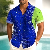 abordables Forme Géométrique-Homme Dégradé Points Ronds Chemise Chemise d&#039;été Chemise Boutonnée Manche Courte Mode Décontractée Extérieur Vacances Tenue Quotidienne Été Printemps Col Rabattu Impression 3D chemises à col Une